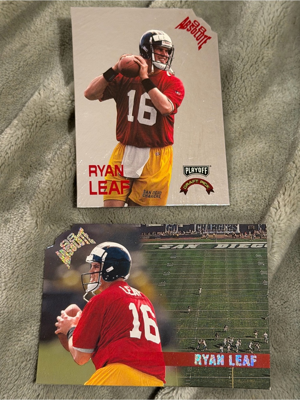 1998 Playoff Absolute Ryan Leaf 2-Card Lot